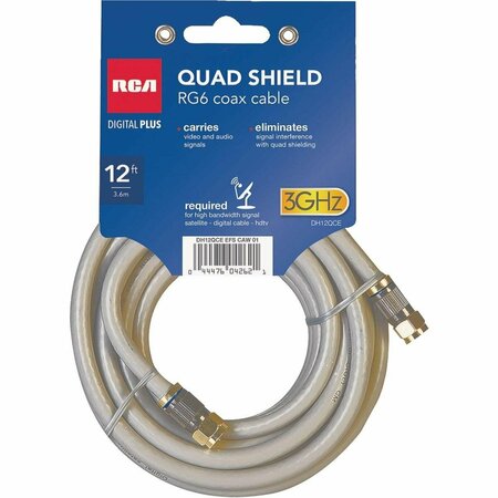 RCA 12 Ft. Gray Quad RG6 Coaxial Cable DH12QCE